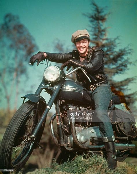 The cap is made from parts and patterns bought from lancaster brand, the company that made the original cap for the film. American actor Marlon Brando riding a motorcycle in The ...
