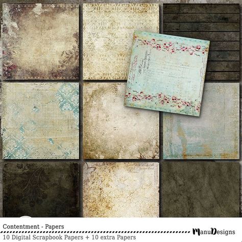 Digital Paper Pack Scrapbook Papers Printable Papers Shabby Etsy