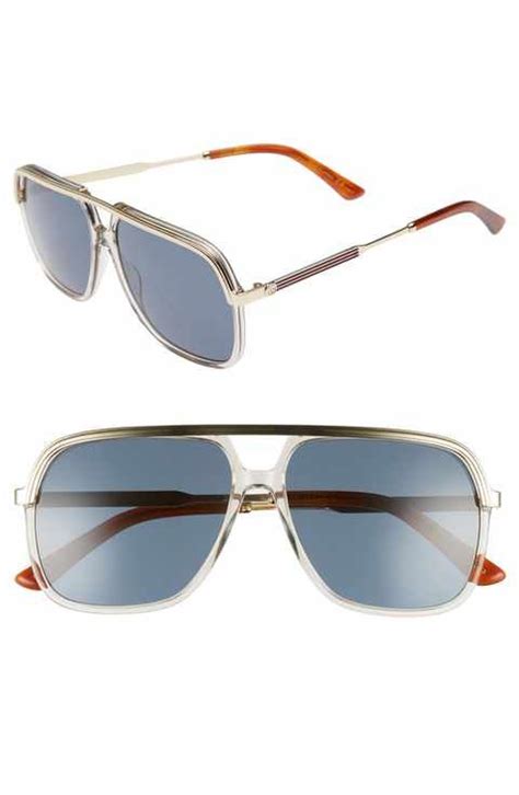 Gucci 57mm Aviator Sunglasses Aviator Sunglasses Sunglasses Mens Sunglasses