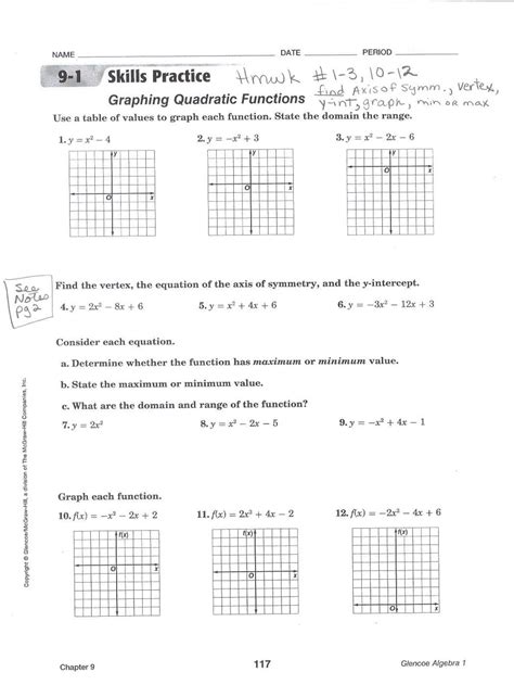 Th Grade Quadratic Equations Worksheet