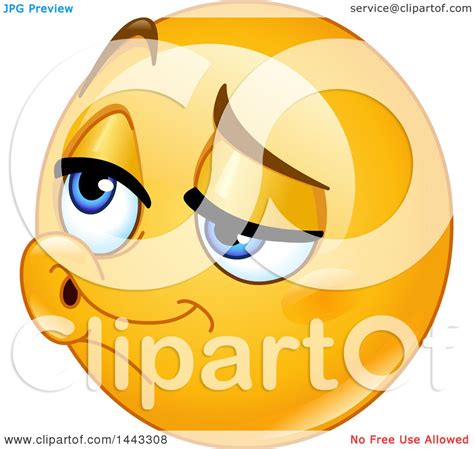 Clipart Of A Yellow Emoji Smiley Face Emoticon Face With Puckered Lips