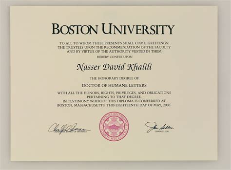 Nasser David Khalili Honorary Degree Doctor Of Humane Letters Boston