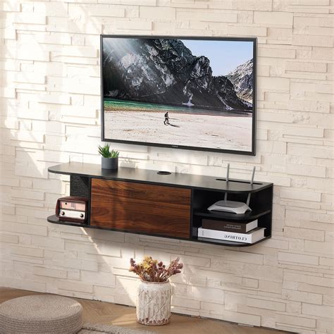 Fitueyes Wall Mounted Media Console Floating Tv Stands For Living Room