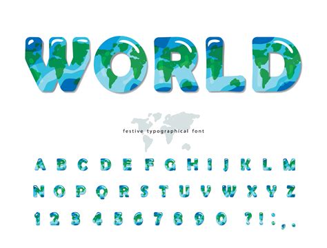 World Map Abc Letters And Numbers Isolated On White 1183458 Vector Art