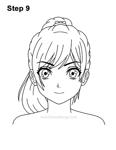 How To Draw Anime Heads Ponytail Drawing How To Draw