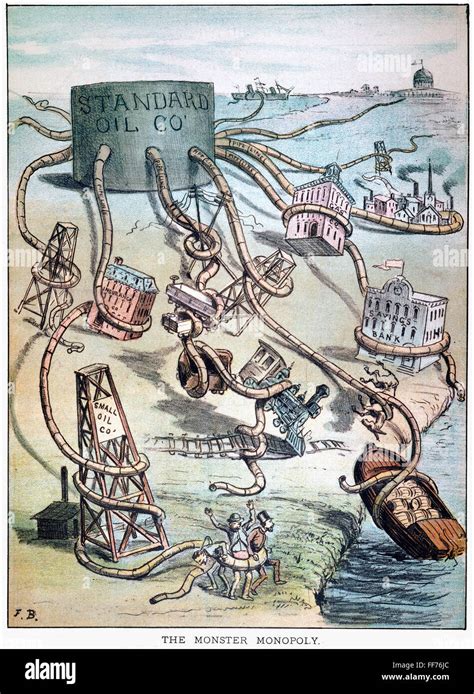 Standard Oil Cartoon Nmonster Monopoly American Cartoon 1884