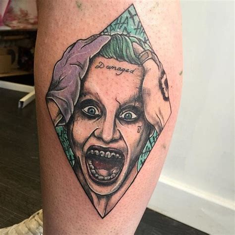 12 Tormenting Jared Leto Joker Tattoos Joker Tattoo Calf Tattoo Joker Tattoo Design