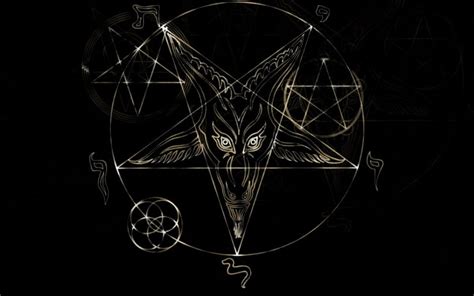 Hd Wallpaper Baphomet Pentagram Dark Occult Black Background