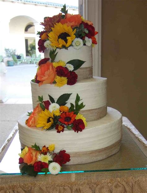 Image Result For Fall Rustic Sunflower Wedding Cake Wedding Cake
