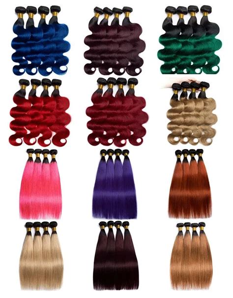 Color99j 100 Human Hair Bundles 3 Tone Color Ombre Hair Human Body