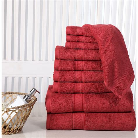 Addy Home Best Value 10pc Bath Towel Set 2 Bath 4 Hand And 4 Wash