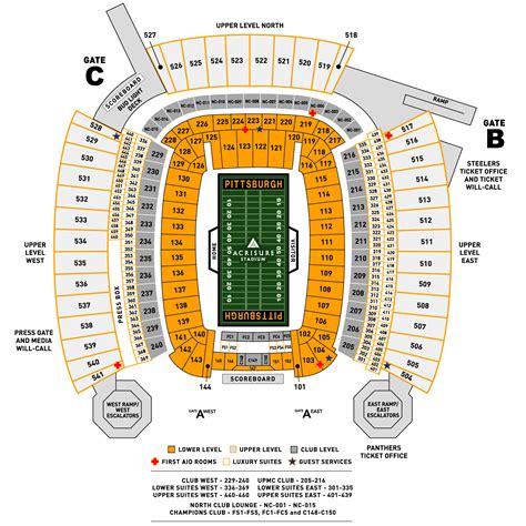 Maps And Seating Charts Acrisure Stadium In Pittsburgh Pa