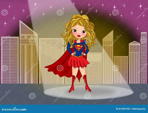 Cartoon Supergirl Stock Illustration 114077383