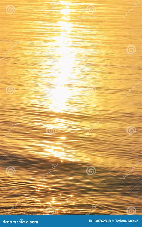 Texture Gold Water With Sun Reflection Abstract Background Stock