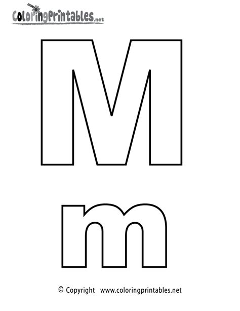Free Printable Alphabet Letter M Coloring Page