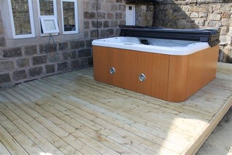 Hot Tub Installation In Sheffield Complete With Decking And Hidden