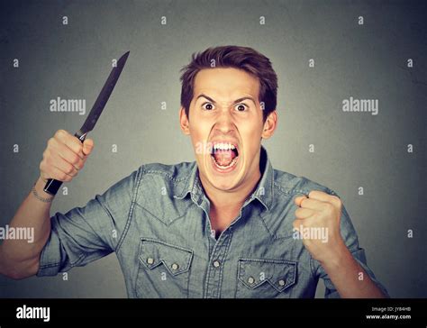 Angry Man Holding Knife Hi Res Stock Photography And Images Alamy