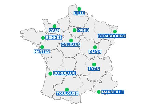 Carte vierge des numéros régions de france. Carte de France + Grandes Villes (avec images) | Ville france