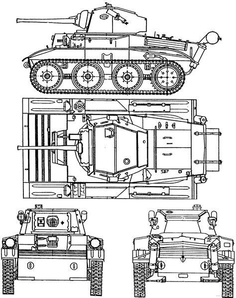Tank Mkvii Tetrarch Drawings Dimensions Figures Download