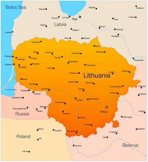 Mapa De Lituania Con Las Ciudades Mapa De Mapa De Lituania Con Images