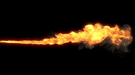 Realistic Stream Of Fire With Alpha Channel Stock Footage