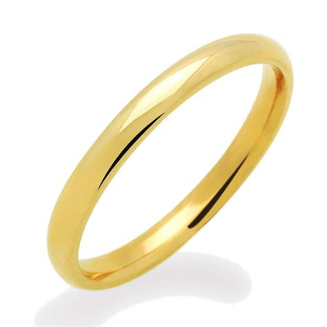 Gemapex Solid Plain Wedding Band 14k Yellow Gold Ring Regular Fit