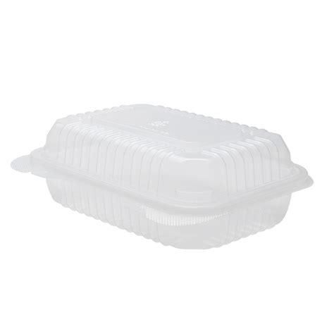 Clear Half Clamshell Food Container 9x6 Hinged To Go Box