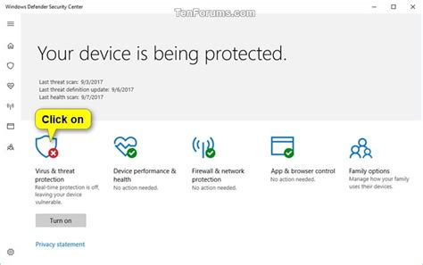 Turn On Or Off Windows Defender Real Time Protection In Windows 10