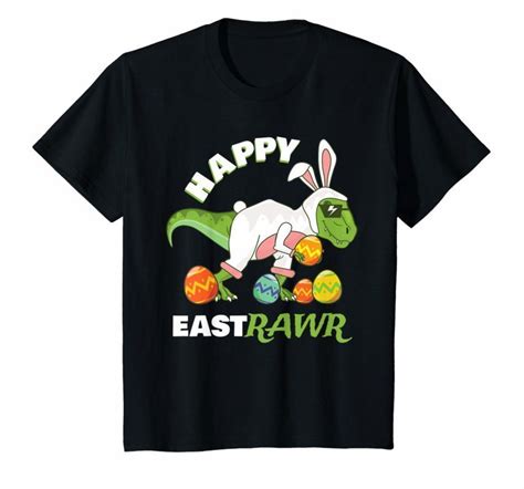 Happy Eastrawr T Rex Dinosaur Easter Bunny Egg T Shirt