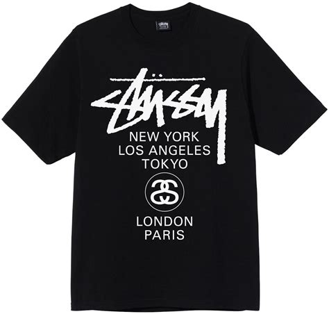 Stussy World Tour T Shirt Black Ss21