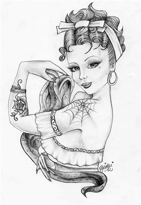 Easy Pin Up Girl Tattoo Drawings Xxx Porn