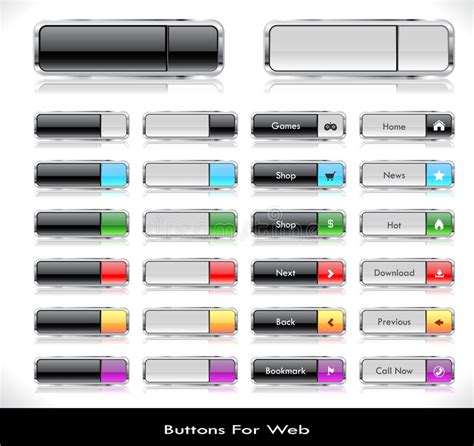 Flat Web Buttons Elements Stock Vector Illustration Of Buttons 15708099