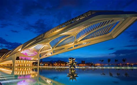 Wallpaper Brazil Rio De Janeiro The Museum Of Tomorrow Night Lights