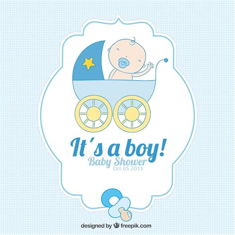 Cute Baby Shower Card Free Vector