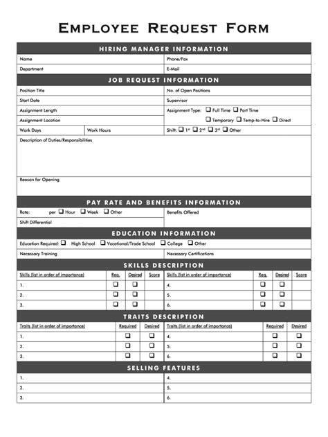 Employee Request Form List Fill Online Printable Fillable Blank Pdffiller