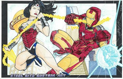 Wonder Woman Vs Iron Man Commission Iron Man Marvel Vs Dc Marvel Vs