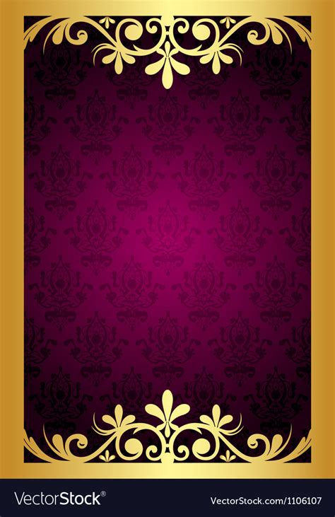 Maroon Frame With Gold Ornament Royalty Free Vector Image