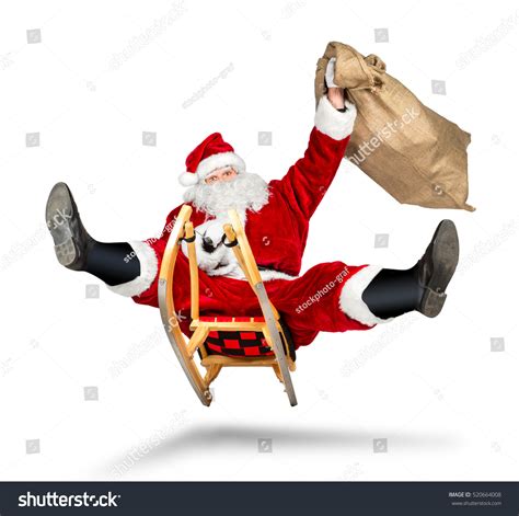Crazy Santa Claus On His Sleigh Stock Photo 520664008 Shutterstock