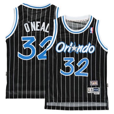Youth Mitchell And Ness Shaquille Oneal Black Orlando Magic Hardwood