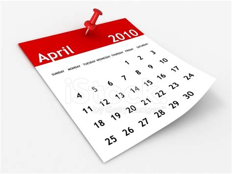Abril De 2010 Serie De Calendario Fotografías De Stock