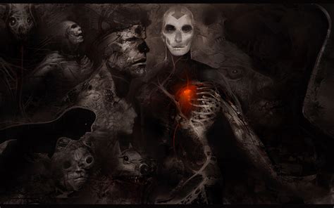 Dark Horror Gothic Mask Skull Skeleton Heart Wallpaper