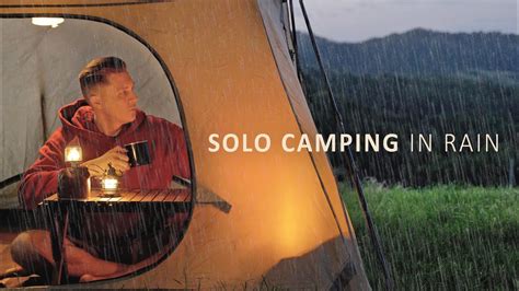 Solo Camping In The Rain Relaxing Camp In The Tent Shelter Cosy Night Asmr Youtube