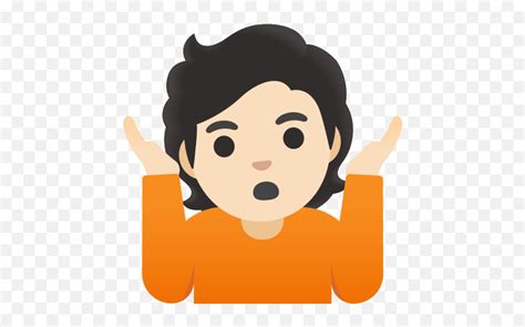 Light Skin Tone Emoji Woman Shrug Emoji Androidshrug Emoji With