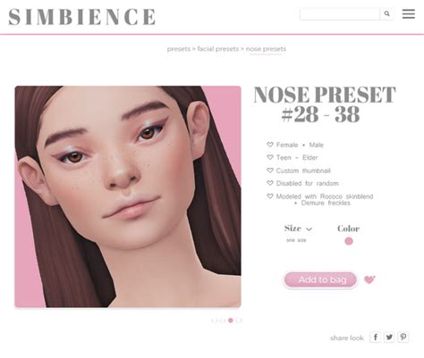 Bad Memory Nose Presets Evoxyr On Patreon Sims 4 Sims 4 Collections