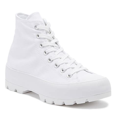 Converse Canvas Chuck Taylor All Star Lugged Womens White Hi Trainers