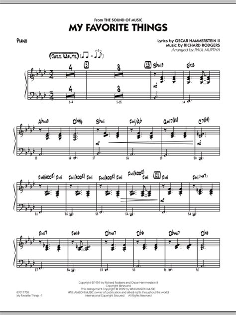 Paul Murtha My Favorite Things Piano Sheet Music And Printable Pdf