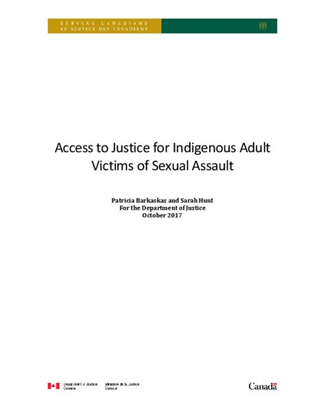 Pdf Access To Justice For Indigenous Adult Victims Of Sexual Assault