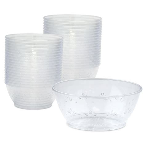 60 Pack Clear Plastic Bowls 6 Oz Hard Plastic Ice Cream Cups