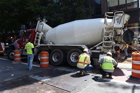 Cement Truck In Brooklyn Nearly Tips Over After Sinking Into Street