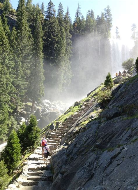 Climbing The Step Of The Mist Trail Up To Vernal Fall